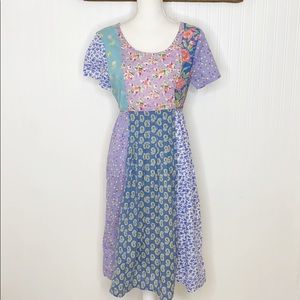 April Cornell Cottagecore Floral Cotton Dress EUC